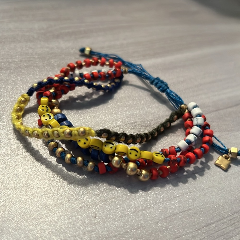 Adjustable Beaded Smiley Bracelet - image 1